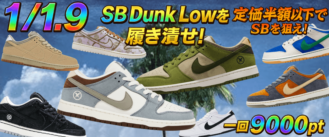 1/2 定価半額以下SB lowを履き潰せ!